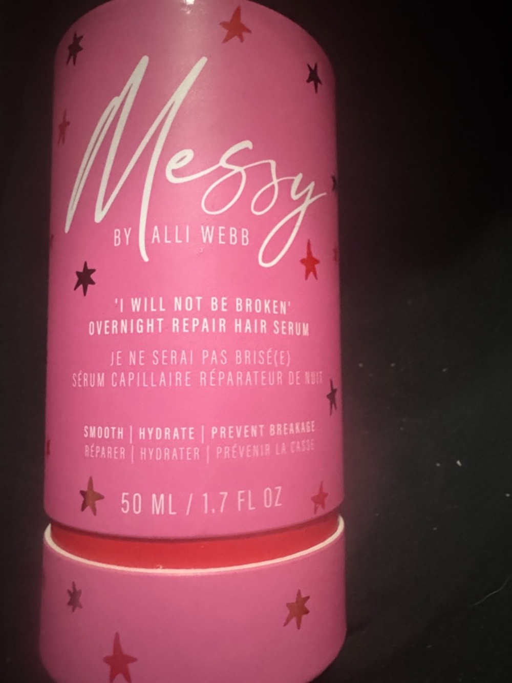 'I Will Not Be Broken' Overnight Repair Hair Serum - Pink